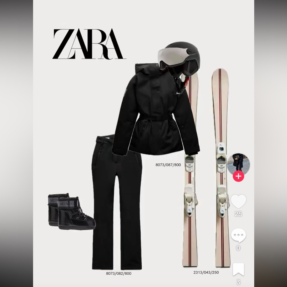 Zara Black Ski Jacket NWT Goldbergh style - Picture 13 of 16
